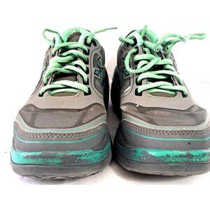 Gravity Defyer Women's 7.5 Ion Sneakers  Gray Mint Low Cut FLAWS